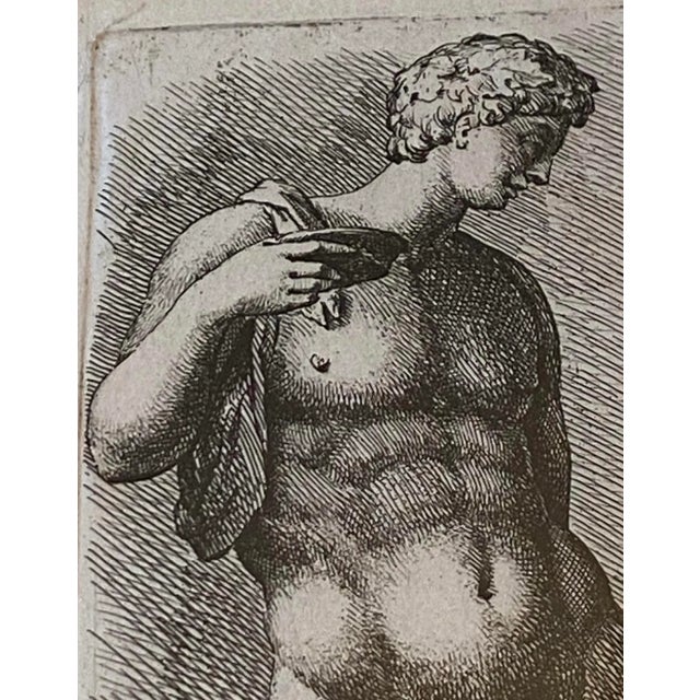 Gold Framed Copper Etching Print “Dionysus With a Crouching Satyr by Dutch Artist Jan De Bisschop (1668-1669)” For Sale In Washington DC - Image 6 of 12