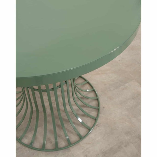 Mid 20th Century French Vintage Powder-Coated Metal Garden Table For Sale - Image 5 of 7