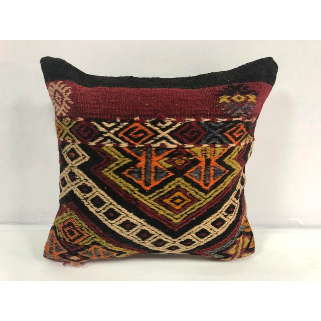 1970s Turkish Handmade Kilim Pillow Cover For Sale In Phoenix - Image 6 of 6