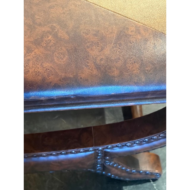 2000 - 2009 Pair Tuscan Leather Foot Stools For Sale - Image 5 of 10
