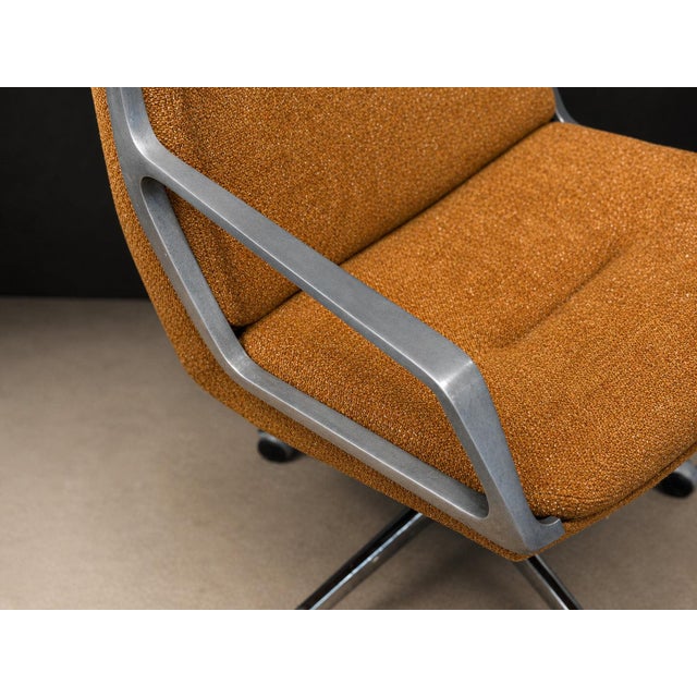 “Low Commander” Swivel Armchair by Jorge Zalszupin, Bronze Chenille & Aluminum, Brazil, 1973 – Lot 869 For Sale - Image 13 of 18