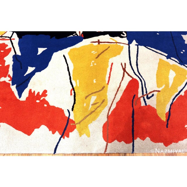 Textile Nazmiyal Collection Vintage Impressionist Art Rug by Jan Cremer For Sale - Image 7 of 11