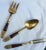 Bronze & Rosewood Serving Flatware - Set of 12 For Sale - Image 10 of 12