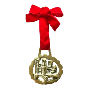 Vintage Equestrian English Horse Brass Holiday Christmas Ornament York Minster