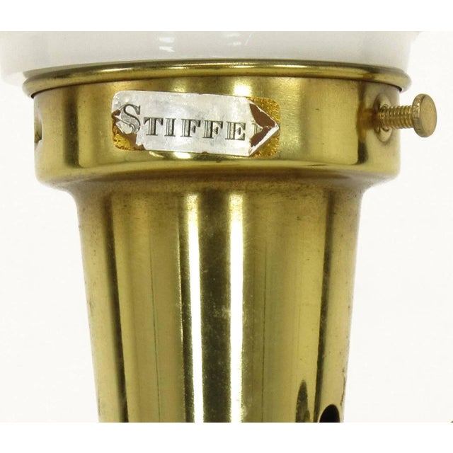 Ceramic Stiffel Crackle Glaze Ceramic and Brass Moorish Style Table Lamps - a Pair For Sale - Image 7 of 8