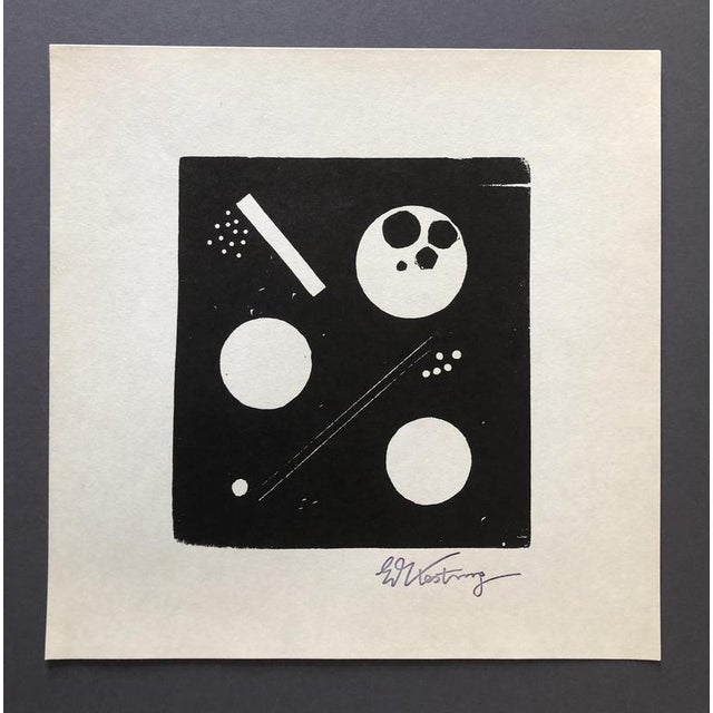 Spiel der Kreise (1928) by Edmund Kesting for Edition Panderma, Basel, 1966This linocut, titled Spiel der Kreise (1928),...