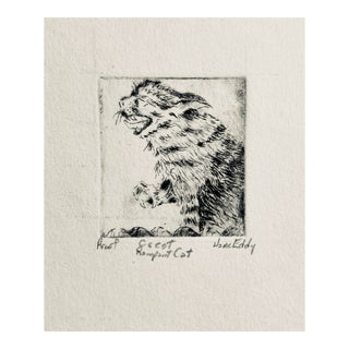 Jane Eddy Rampant Cat Etching From Crest Series For Sale