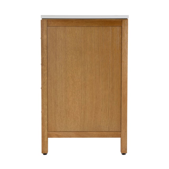 Brown Nora 72 in. W Quartz and Wood Double Sink 4 Drawer Bathroom Vanity Set, Light Natural For Sale - Image 8 of 11