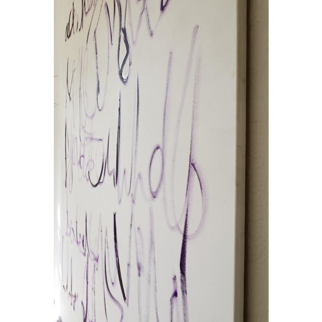 2020s "Proto Text 3 / Purple" - Large Abstract Oil Painting by Simon Findlay For Sale - Image 5 of 17