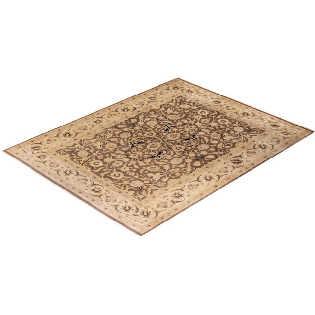 Brown Eclectic, One-of-a-Kind Hand-Knotted Area Rug - Brown, 9' 2" x 11' 10" For Sale - Image 8 of 8