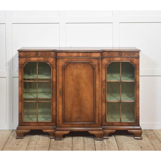 Antique Walnut Breakfront Bookcase, 1890s For Sale - Image 4 of 16