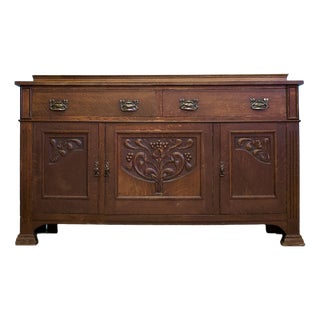 Antique Art Nouveau Oak Sideboard, 1900s For Sale