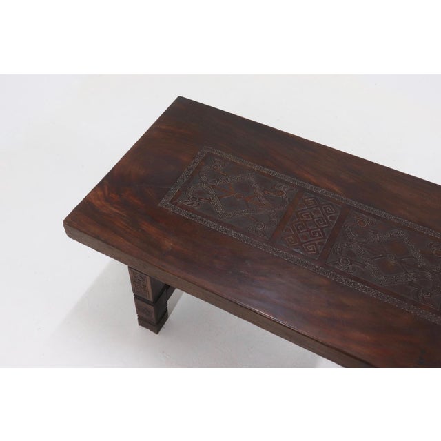 Vintage Asian Handcarved Tropical Wooden Dining Table, 1920s For Sale - Image 14 of 17