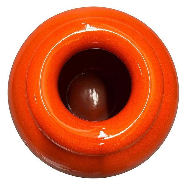 1920s Large 15" Orange California Pottery Vase Planter Oil Jar by Bauer Pottery, 1920 For Sale - Image 5 of 9