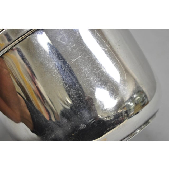 Mid 20th Century Gorham Yc141 Mid Century Modern Silver Plated Reticulating Hinge Ice Bucket For Sale - Image 9 of 16