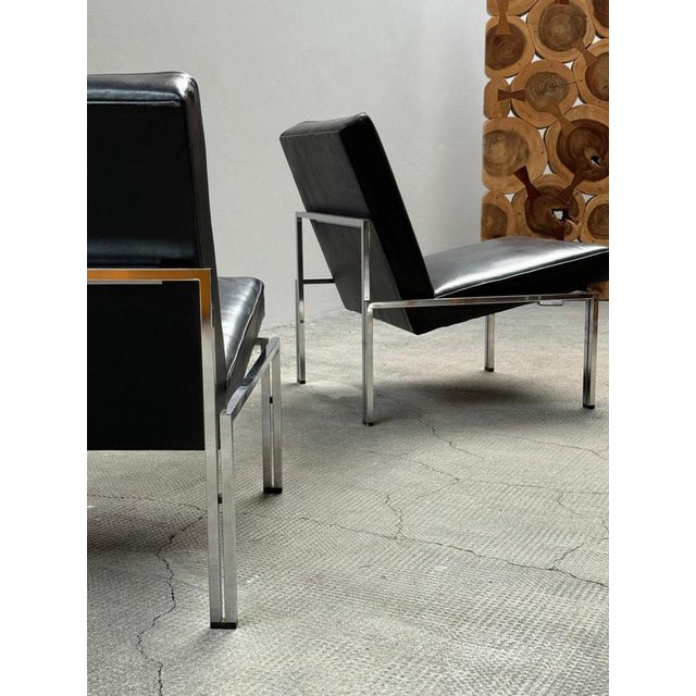 Set of Bauhaus Armchairs in Black Leather and Chromed Tubular Steel, 1960s For Sale - Image 13 of 13