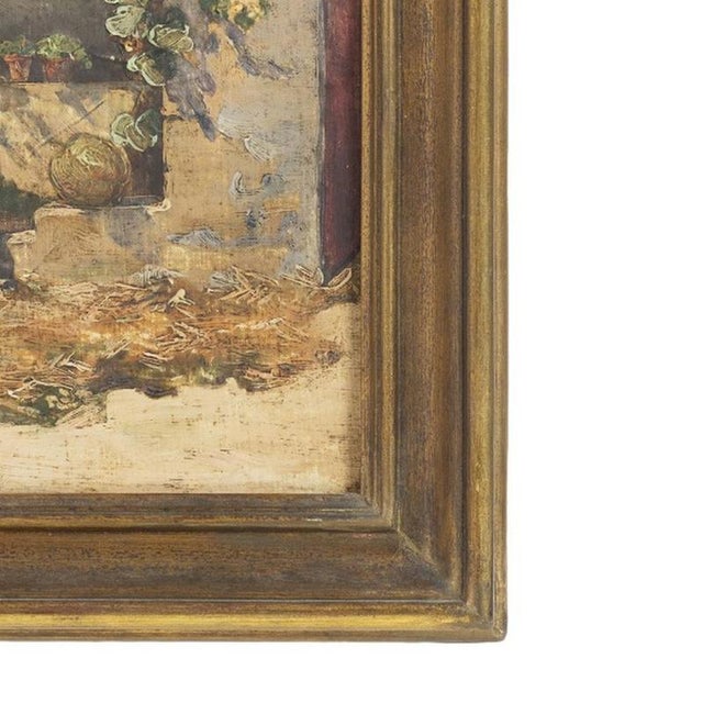 Portuguese School Artist, Courtyard, Oil on Canvas For Sale - Image 5 of 6