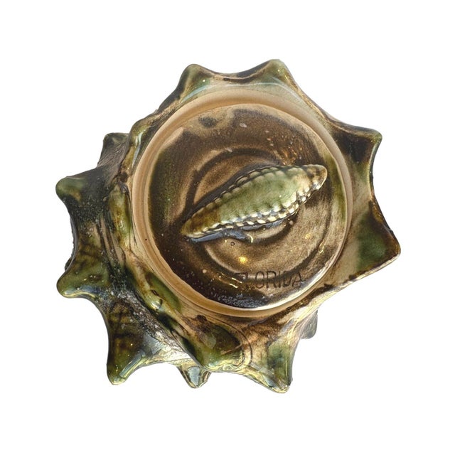 Coastal Ceramic Conch Shell Dish For Sale - Image 3 of 8