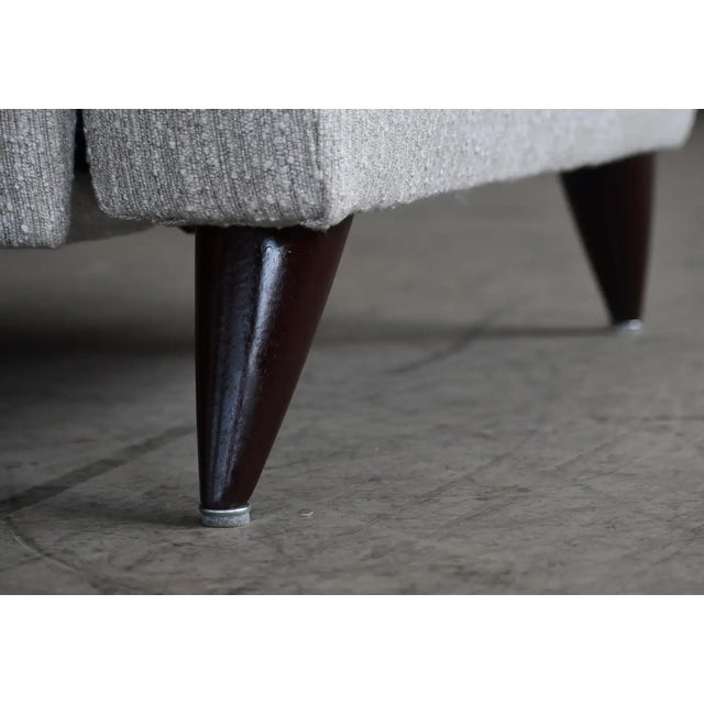 Textile 1990s Vladimir Kagan Style Juno Wingback Recliner Chair Newly Reupholstered For Sale - Image 7 of 11