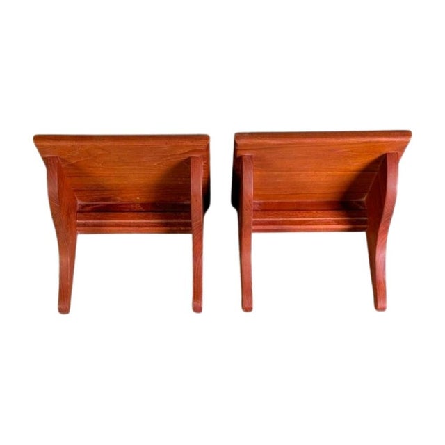 Brown Midcentury Modern Wall Consoles in Teak, 1960, Set of 2 For Sale - Image 8 of 8