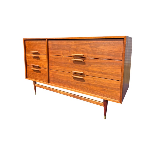 Vintage Mid Century Modern Credenza Cabinet or Dresser in Danish Style. No tags Stunning compact credenza or dresser with...