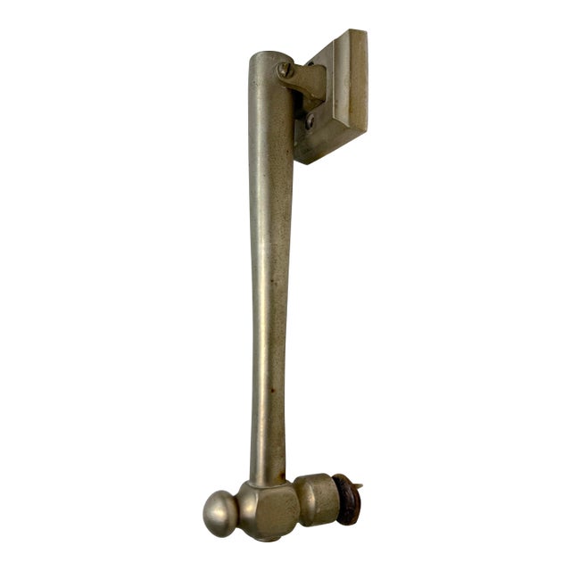 Large Antique Solid Nickel Plated Brass Hammer Front Door Knocker Bell Alarm For Sale