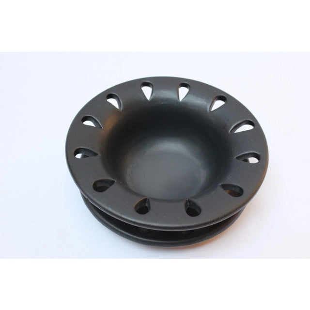 MidCentury Black Matte Glaze Ceramic Pipe Stand/Ashtray by Royal