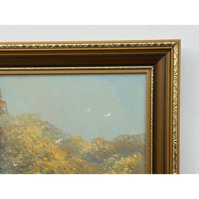 Oil Painting of Children Playing on Summers Day in the English Countryside 1980 Circa For Sale - Image 15 of 15