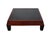 Wood Brown Contemporary Black Geometric Pattern Square Block Legs Coffee Table For Sale - Image 7 of 8