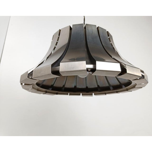 Metal Mid-Century Steel Suspension Lamp by E. Martinelli for Martinelli Luce, 1960s For Sale - Image 7 of 9