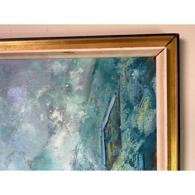 1970s 70's Lilienstein Impressionist Street Scene Oil on Canvas Painting, Framed For Sale - Image 5 of 11