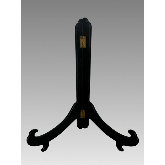 The Green Yang Dragon & Yin Phoenix Charger, Large Chinese Porcelain Plate / Bowl 18" With Wood Display Stand For Sale - Image 11 of 11