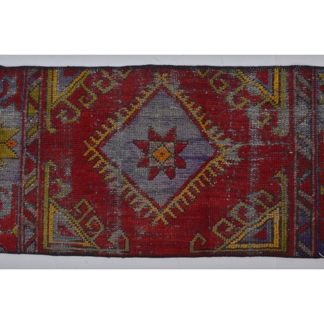 Small Vintage Handknotted Door Mat Rug For Sale - Image 4 of 8