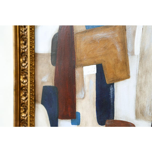 Original Framed Abstract Painting in Antique Gold Gilt Frame For Sale In New York - Image 6 of 14