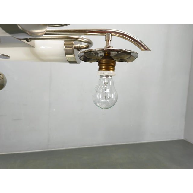 Vintage Bauhaus Chrome Pendant Light with Glass Shades, 1930s For Sale - Image 15 of 16