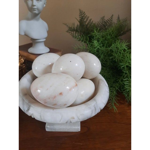 XL White Alabaster Marble Duck Eggs Easter For Sale - Image 9 of 12