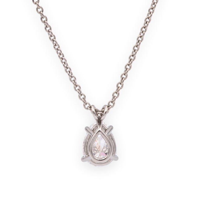 Harry Winston Platinum Pear Shape Diamond Solitaire Pendant Necklace .85ct Dvvs2 For Sale In New York - Image 6 of 12