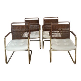 1970s Mid-Century Cantilever Dining Chairs - Set of 4 For Sale
