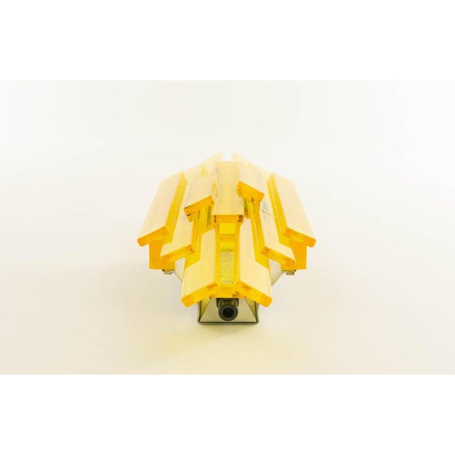 Yellow Acrylic Wall Lamps by Claus Bolby for Cebo Industri, 1960s, Set of 2 For Sale - Image 6 of 8