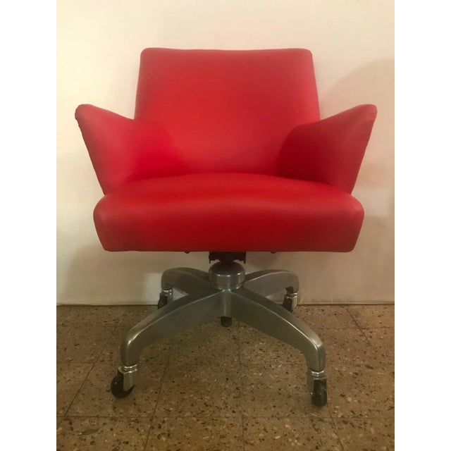 Red Office Chair, 1960s For Sale - Image 8 of 8
