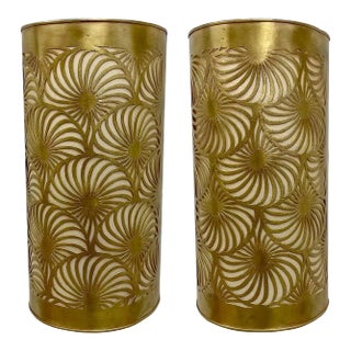 Hollywood Regency Style Brass Wall Lantern or Sconce, a Pair For Sale