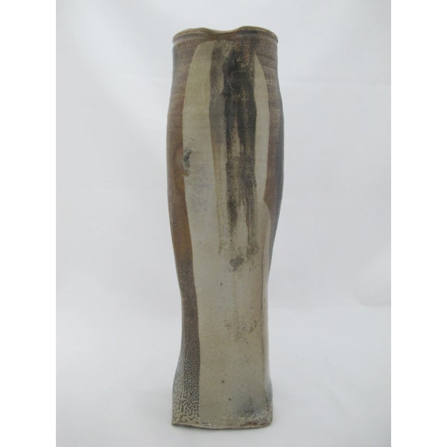 Sandra Johnstone Abstract Salt Glazed Stoneware Pottery Vessel 16 1/4" Vase For Sale - Image 10 of 14