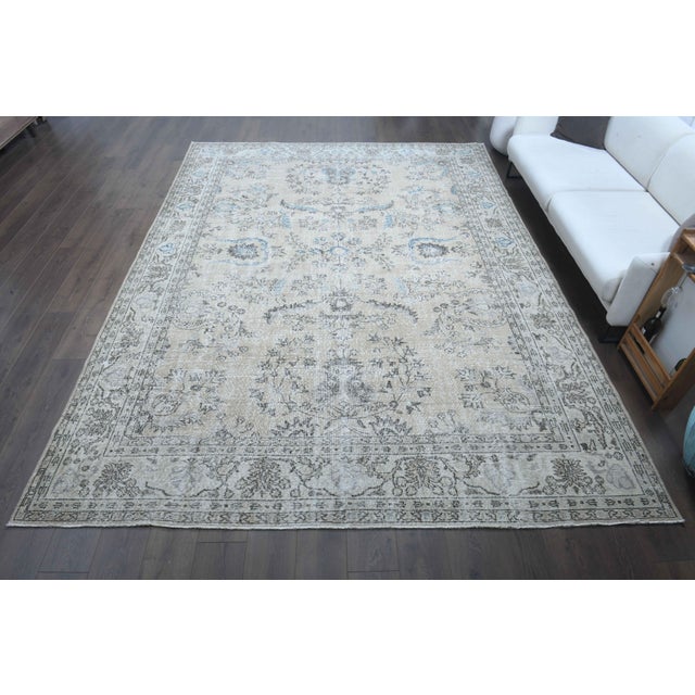 Persian 1970s Vintage Persian Handmade Wool Cotton Brown Area Rug For Sale - Image 3 of 11