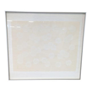 Framed Asian Ink on Silk – Minimalist Radial Pattern Composition (Abstract Circles) For Sale