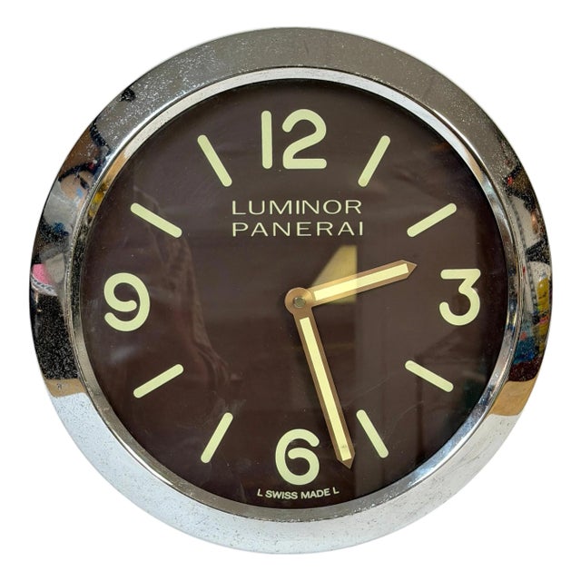 Panerai Luminor Dealer Fixture Wall Clock, Swiss Made Promotional Display- Works For Sale