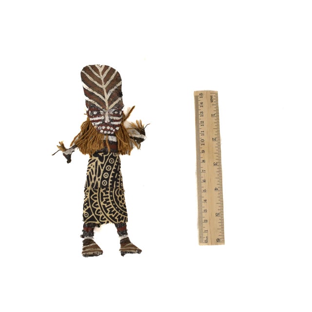Textile Early 20th Century Makishi Painted African Doll For Sale - Image 7 of 8