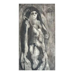 Phillip Newton Kellogg Original Pencil Signed 1946 Cubist Nude Print