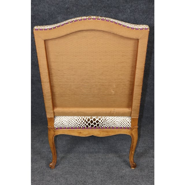 Brown Louis XV Style Cheetah Print Upholstered Arm Chair For Sale - Image 8 of 11