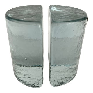 Blenko Glass Bookends - a Pair For Sale