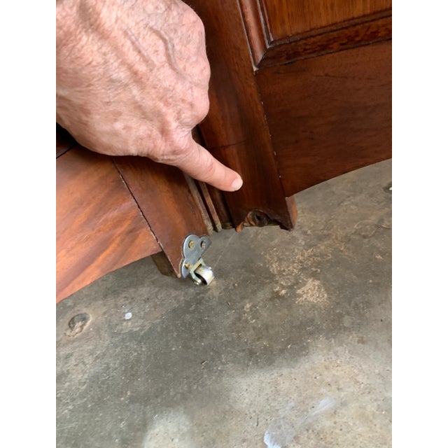 Mid 20th Century Five Panel Room Screen With Beveled Glass Windows For Sale - Image 9 of 12